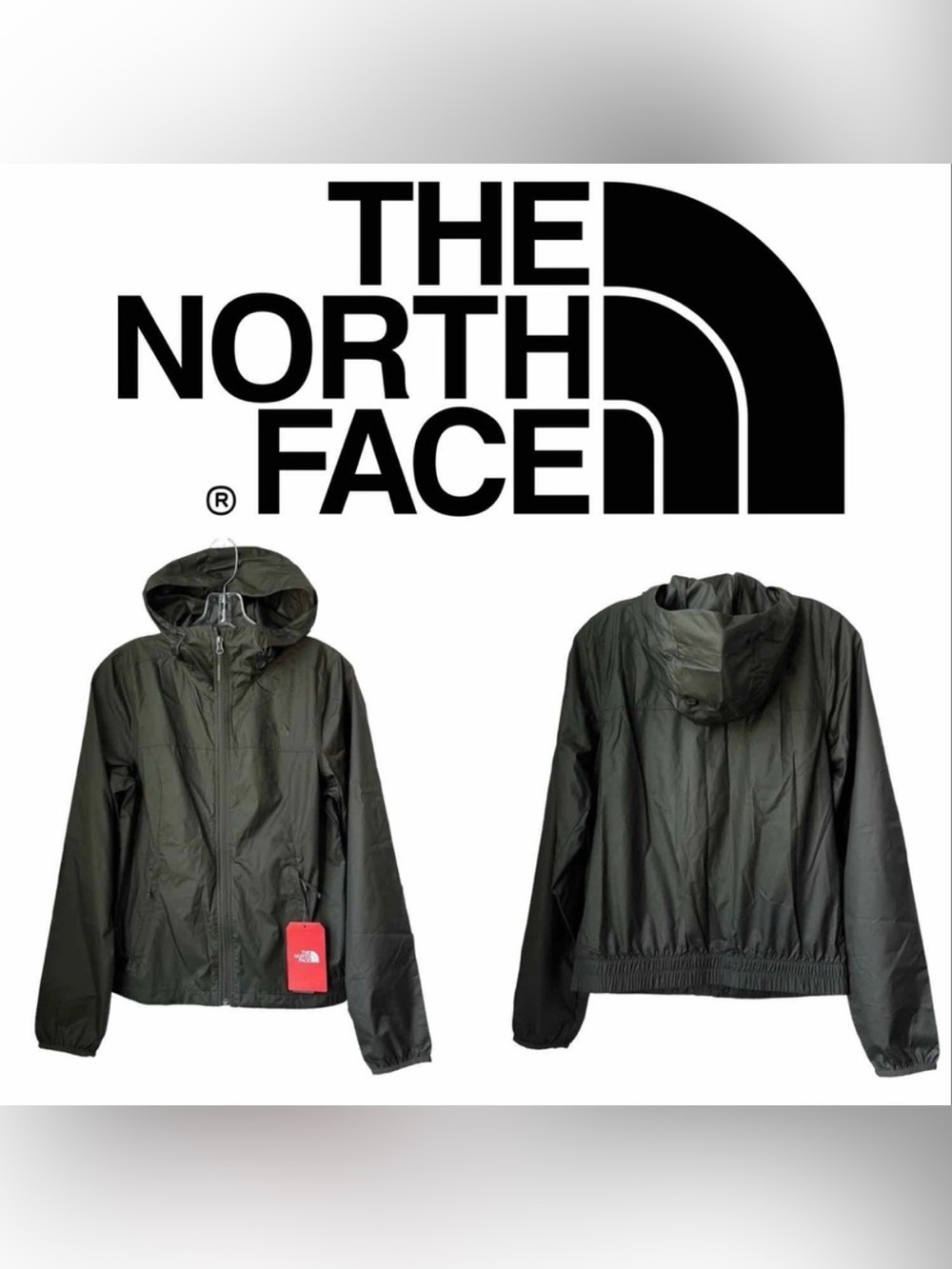 The North Face Cyclone Packable Lightweight Windbreaker Jacket, Taupe Green, S